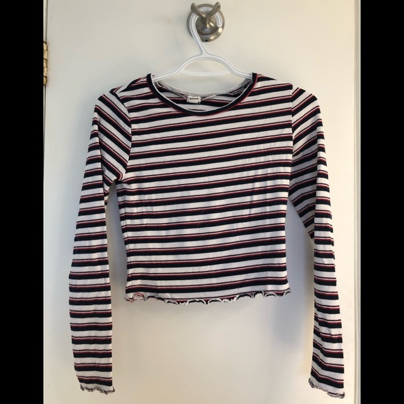 Cropped Striped Long Sleeve - Picture 1 of 4